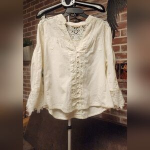 Soft Surroundings Ivory Lace Blouse